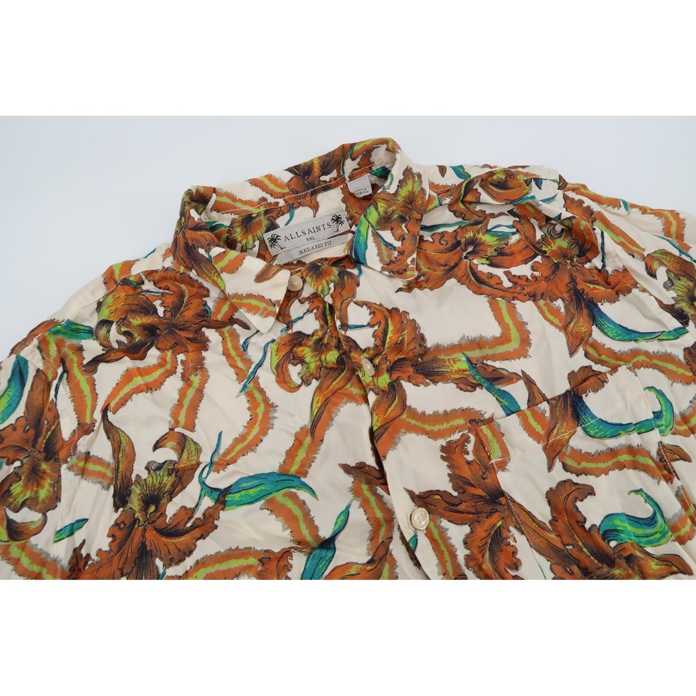 AllSaints Mesquida Camp Shirt‎ Mens XXL Floral Short Sleeve Relaxed Fit 2XL